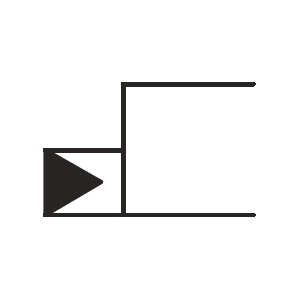 Hydraulic actuator for directional control valve symbol